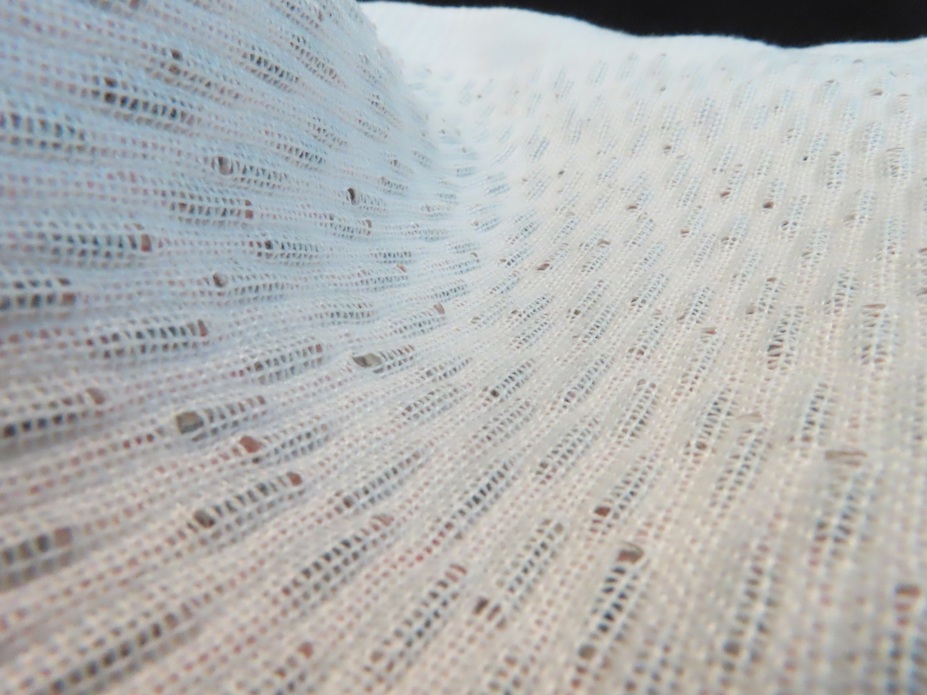 The woven e-textile embedded with 1,200 photovoltaic cells.